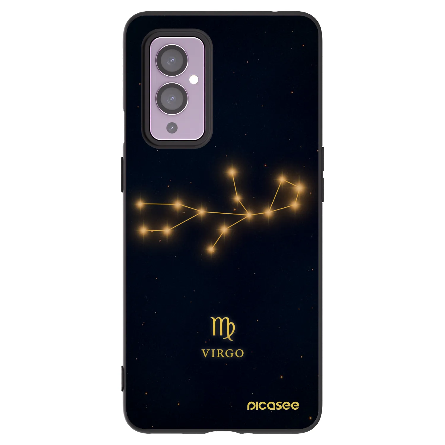 Picasee silikonowe czarne etui na OnePlus 9 - VIRGO