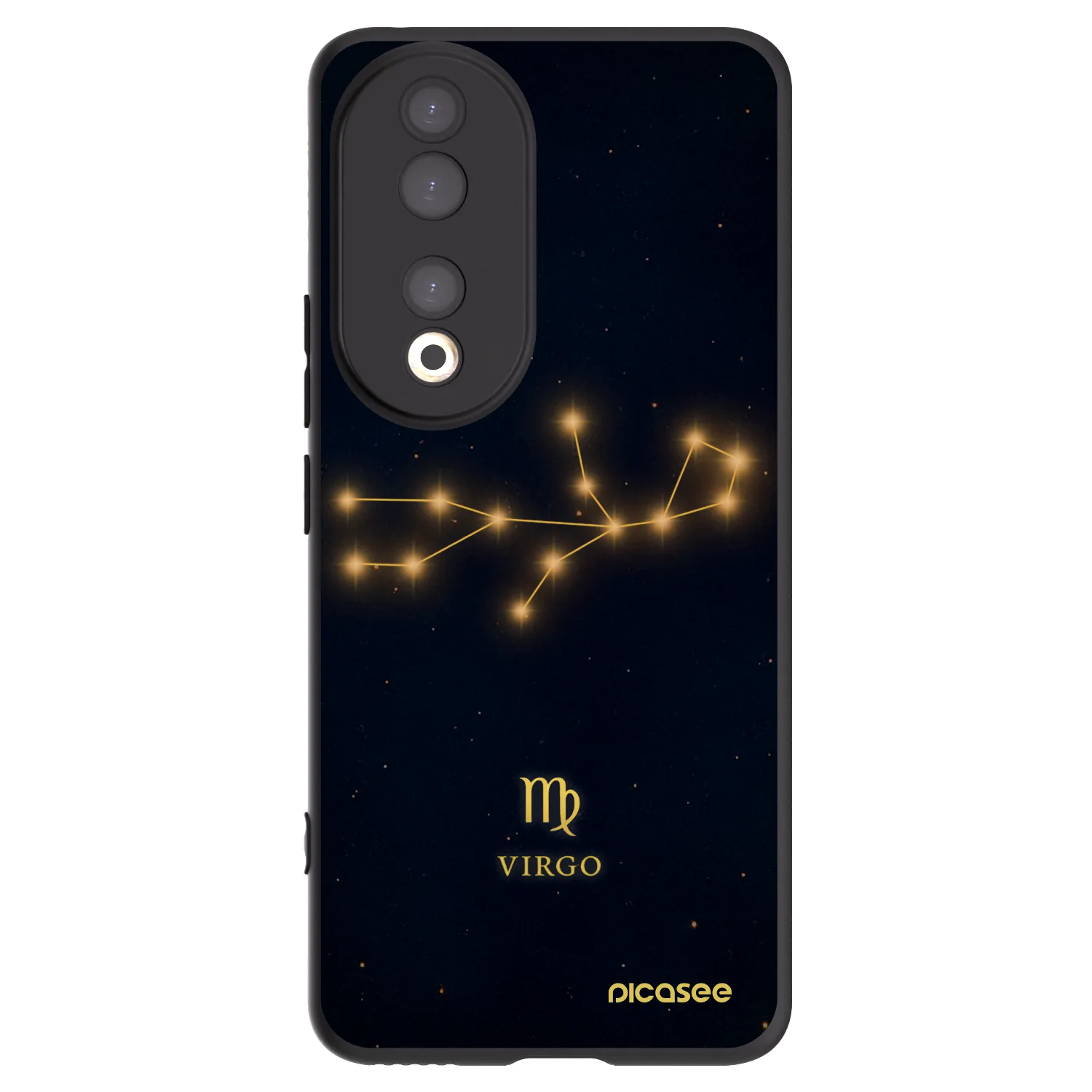 Picasee silikonowe czarne etui na Honor 90 5G - VIRGO