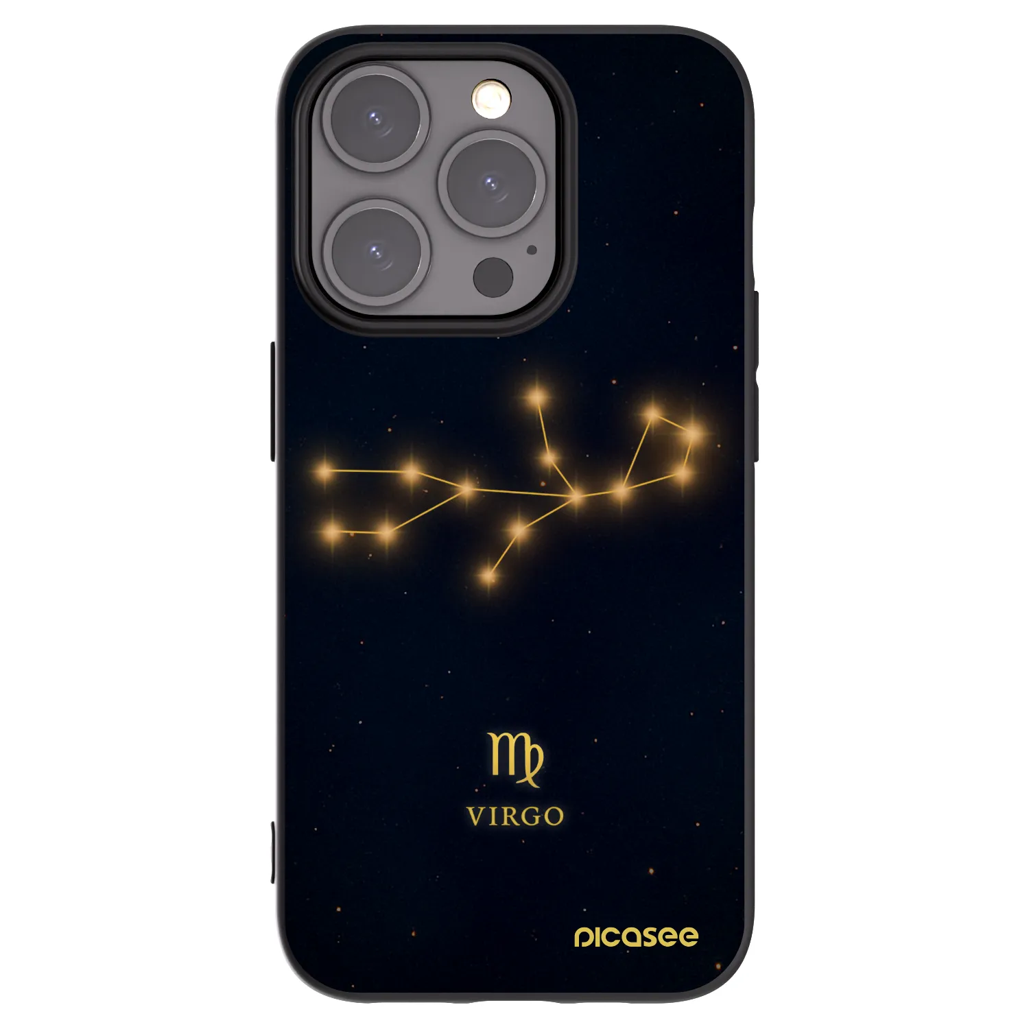 Picasee silikonowe czarne etui na Apple iPhone 15 Pro - VIRGO