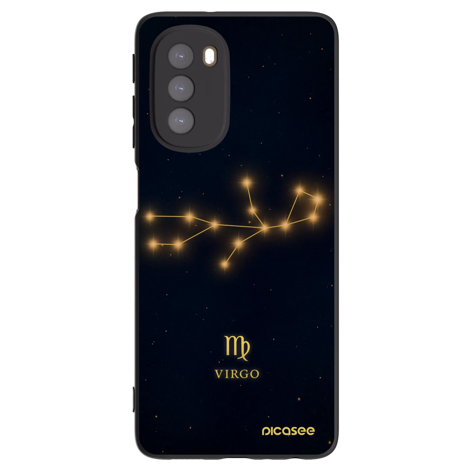 Picasee silikonowe czarne etui na Motorola Moto G51 - VIRGO