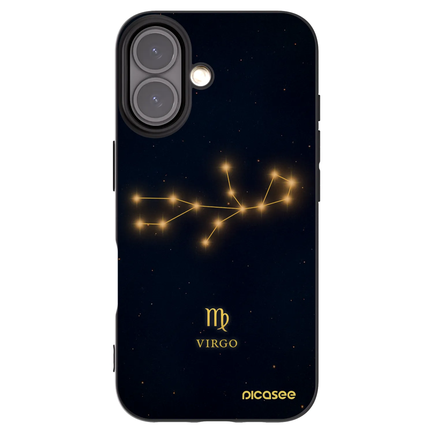 Picasee silikonowe czarne etui na Apple iPhone 16 - VIRGO