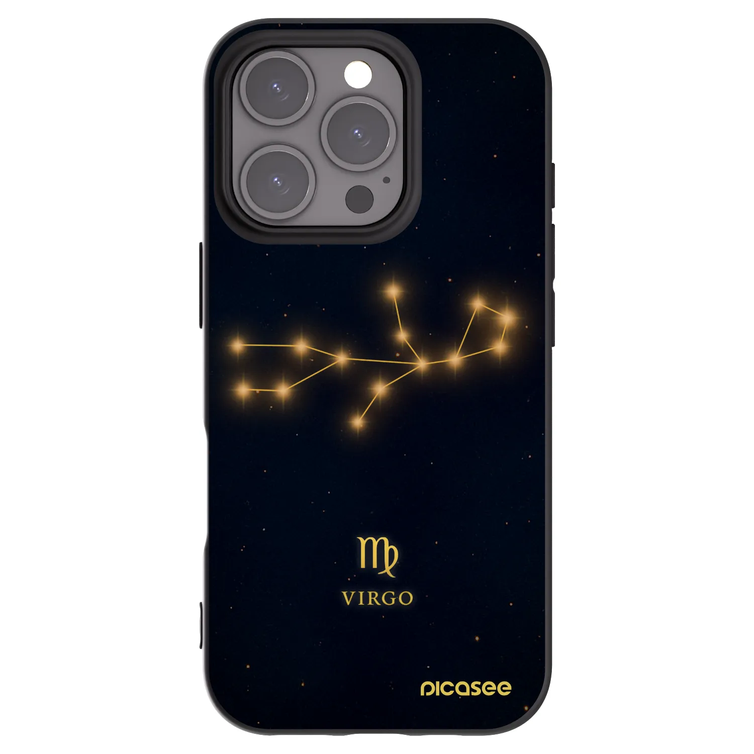 Picasee silikonowe czarne etui na Apple iPhone 16 Pro - VIRGO
