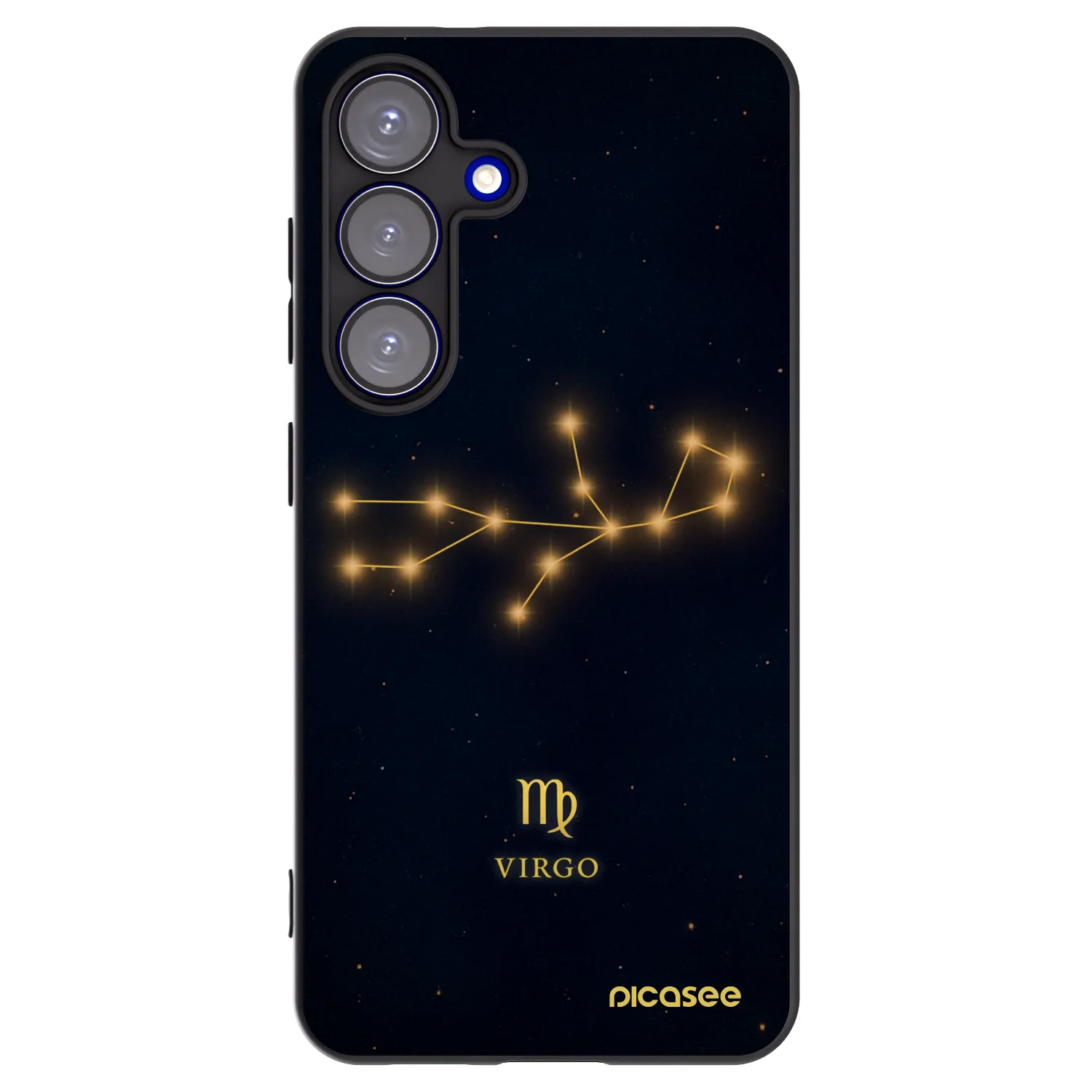 Picasee silikonowe czarne etui na Samsung Galaxy S25 5G - VIRGO