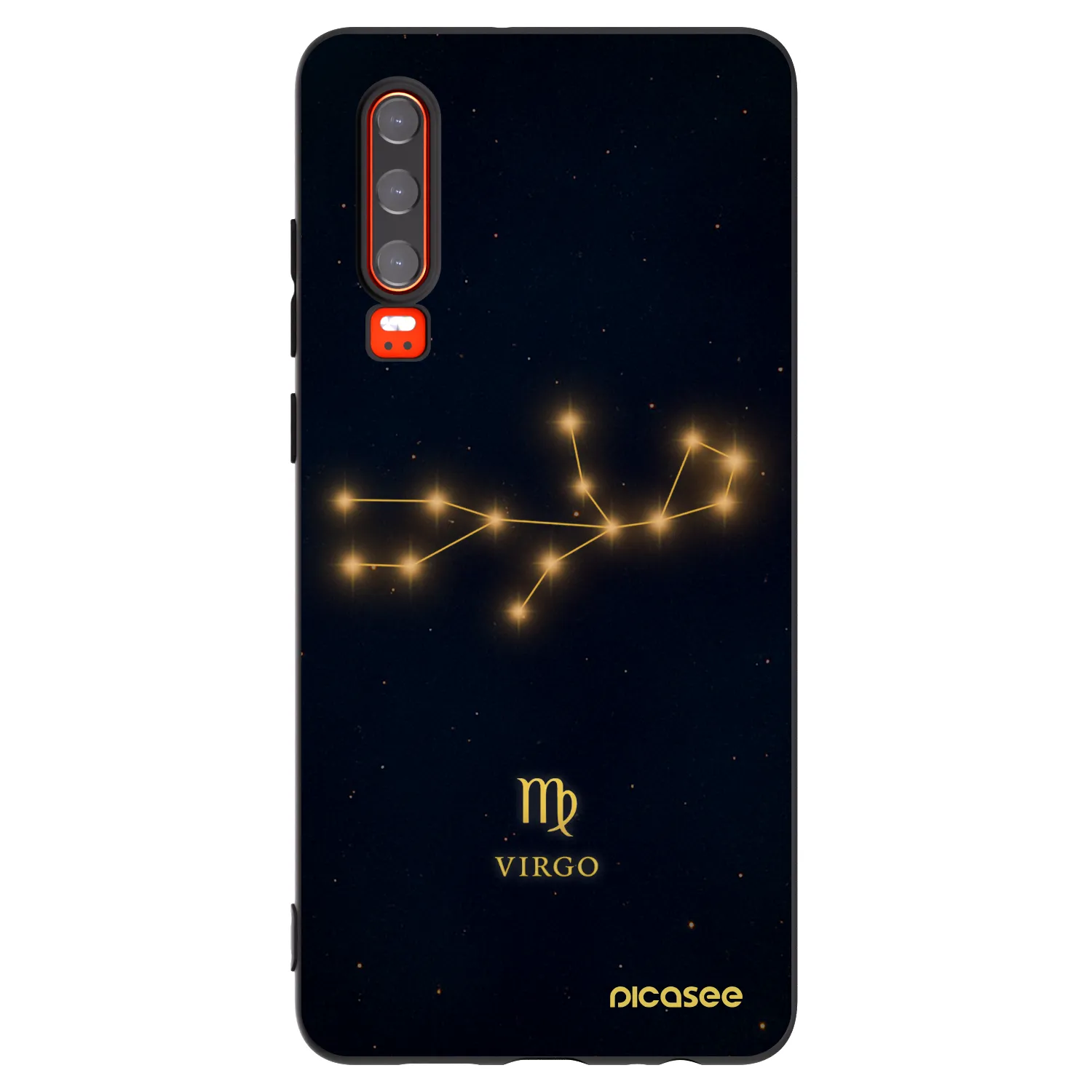 Picasee silikonowe czarne etui na Huawei P30 - VIRGO