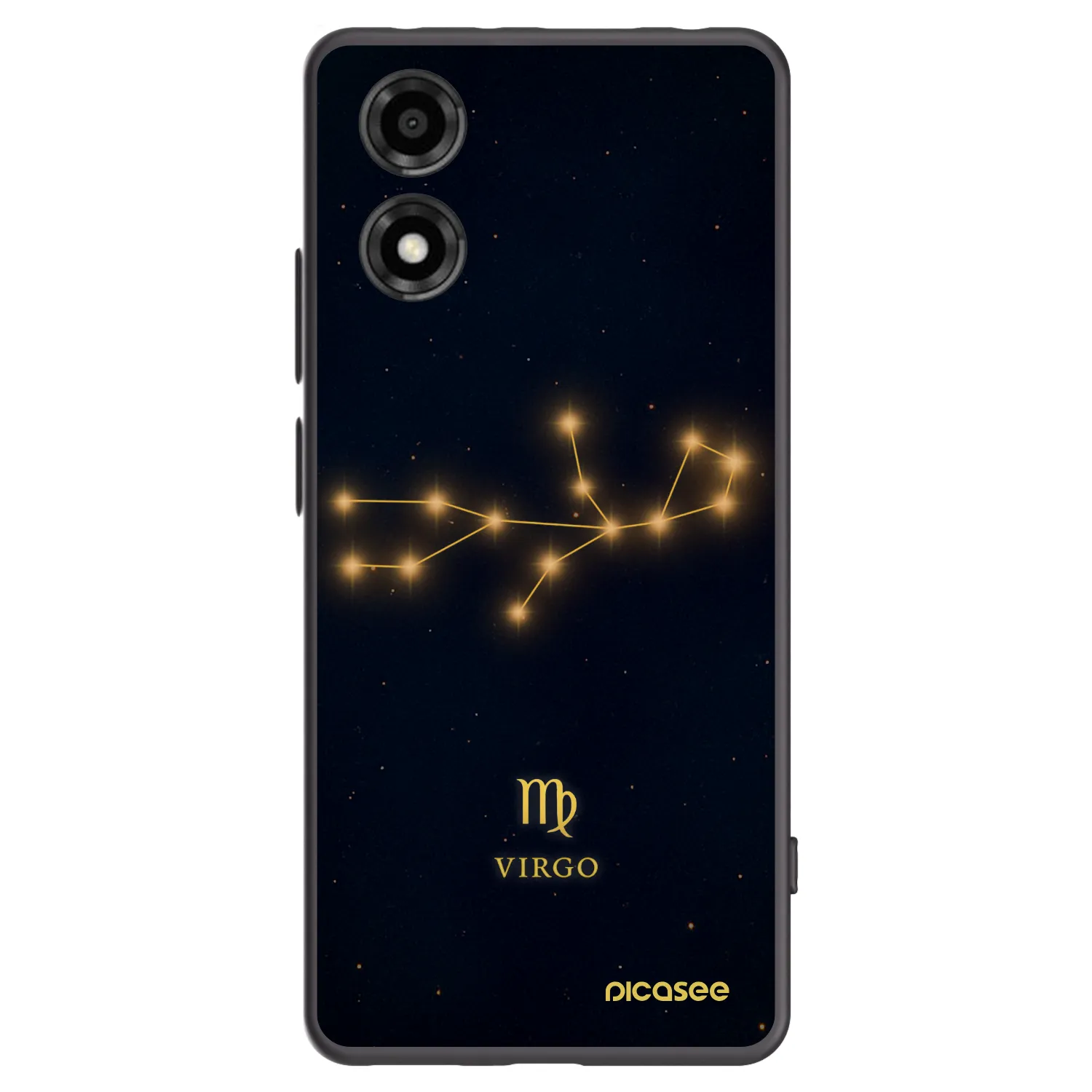 Picasee silikonowe czarne etui na Motorola Moto E14 - VIRGO