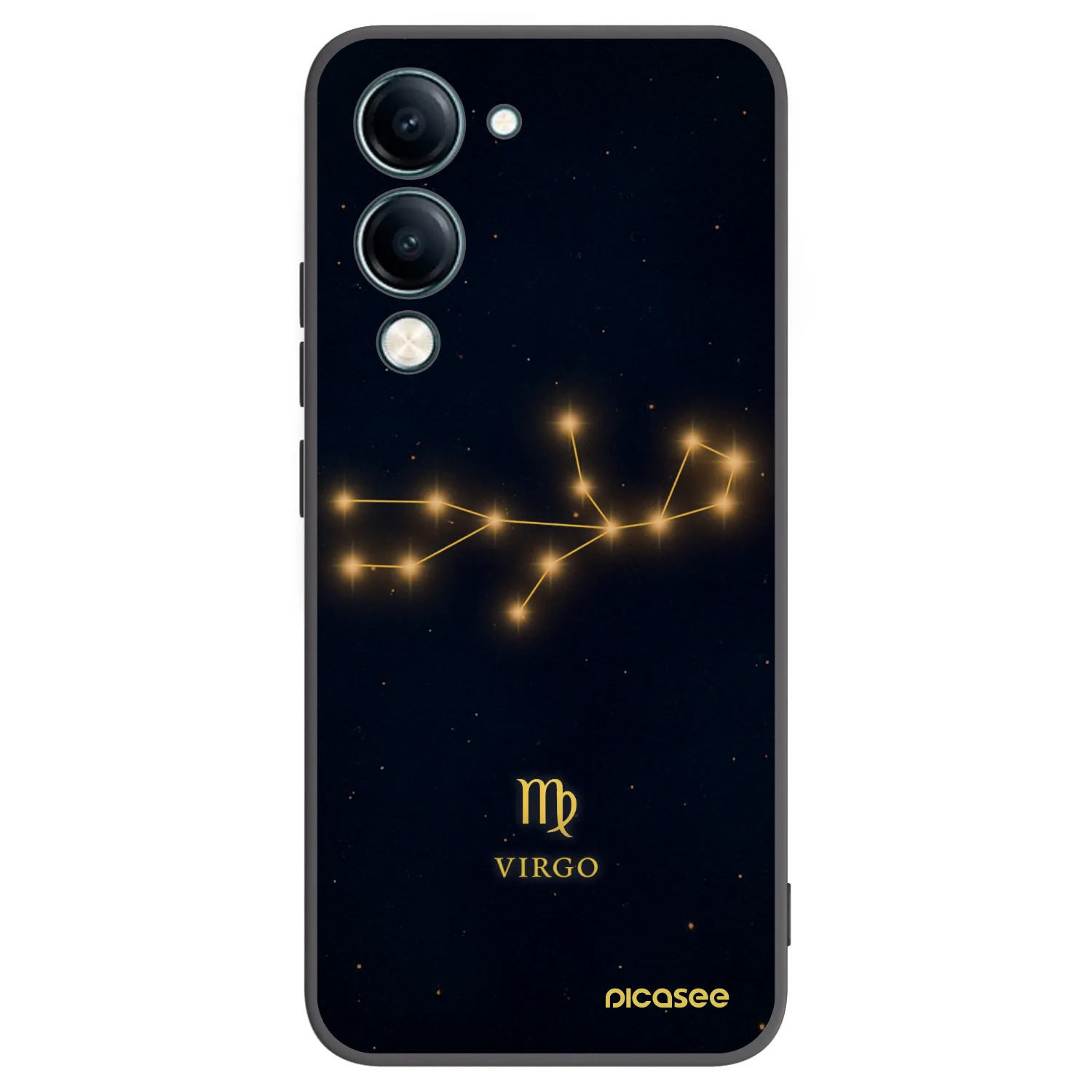 Picasee silikonowe czarne etui na Vivo Y29s 5G - VIRGO