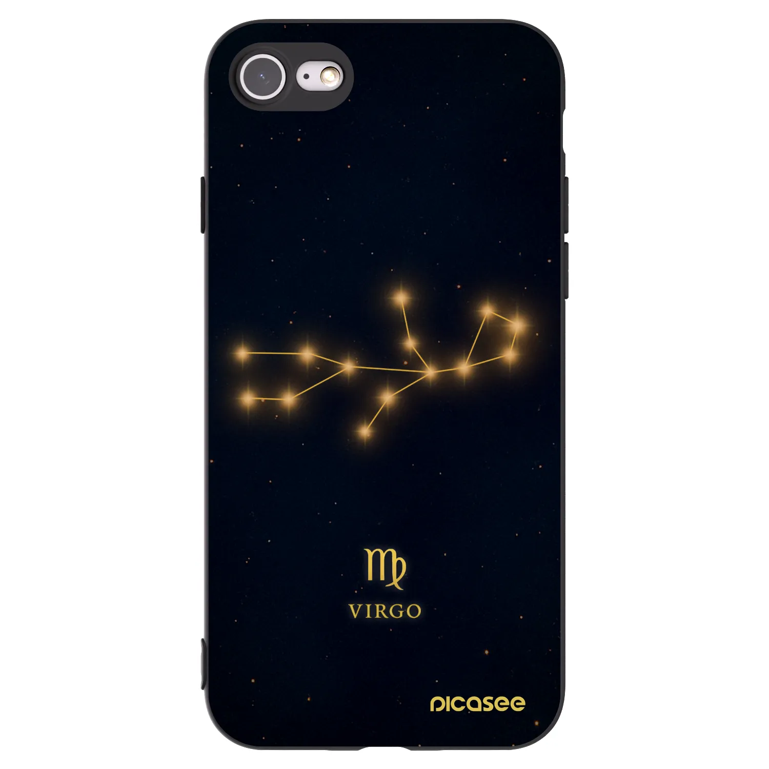 Picasee silikonowe czarne etui na Apple iPhone SE 2020 - VIRGO