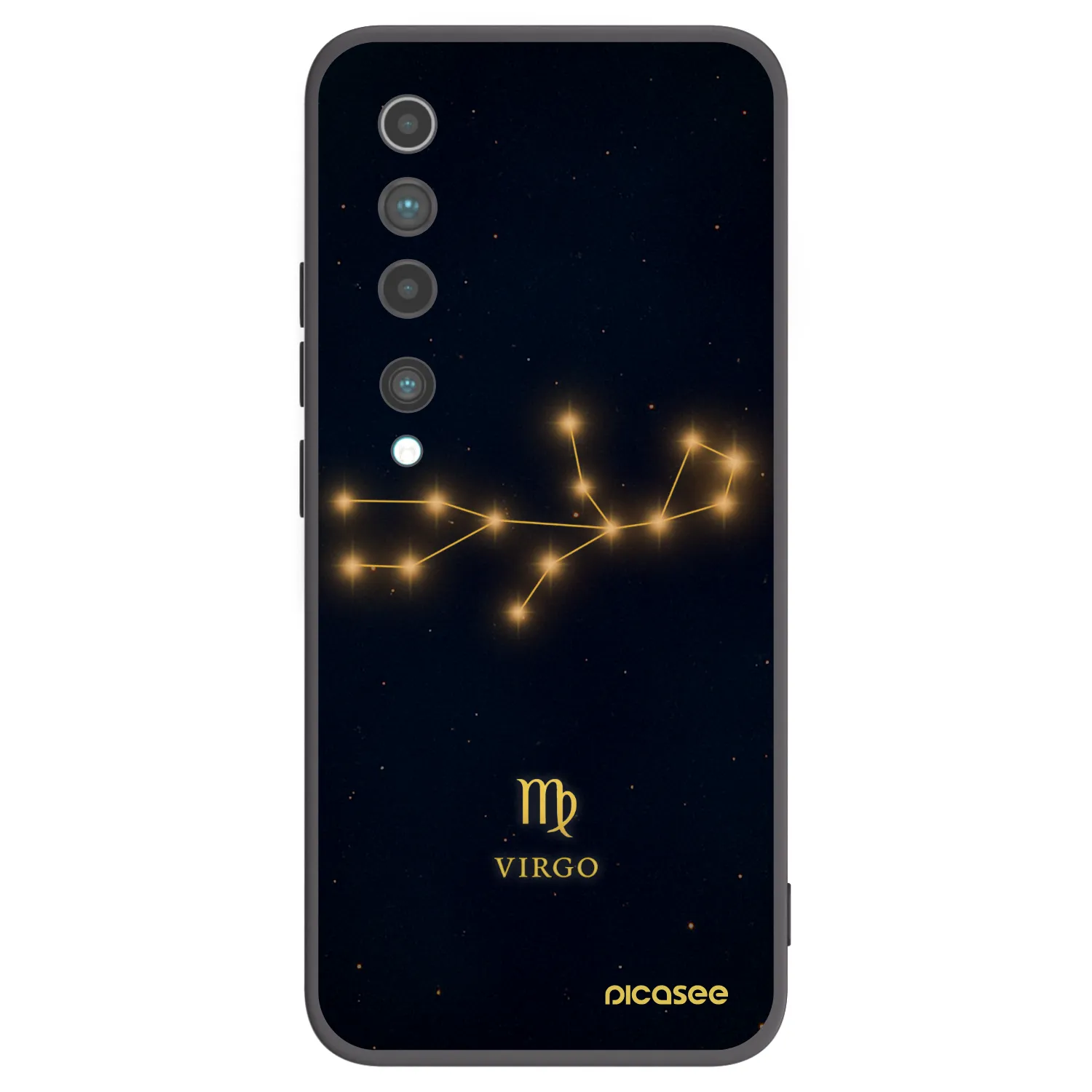 Picasee silikonowe czarne etui na Xiaomi Mi 10 - VIRGO