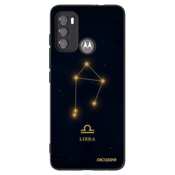 Picasee silikonowe czarne etui na Motorola Moto G60 - LIBRA