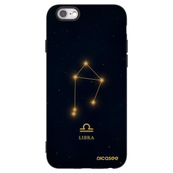 Picasee silikonowe czarne etui na Apple iPhone 6/6S - LIBRA