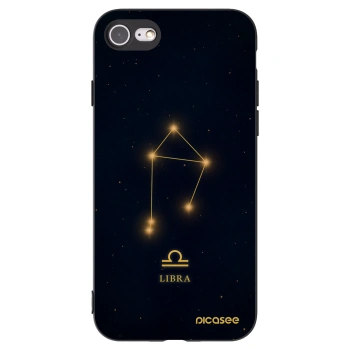 Picasee silikonowe czarne etui na Apple iPhone 7 - LIBRA