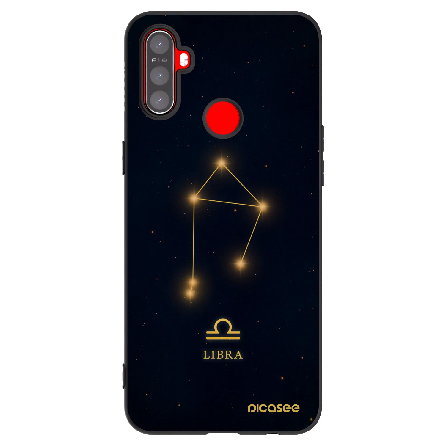 Picasee silikonowe czarne etui na Realme C3 - LIBRA