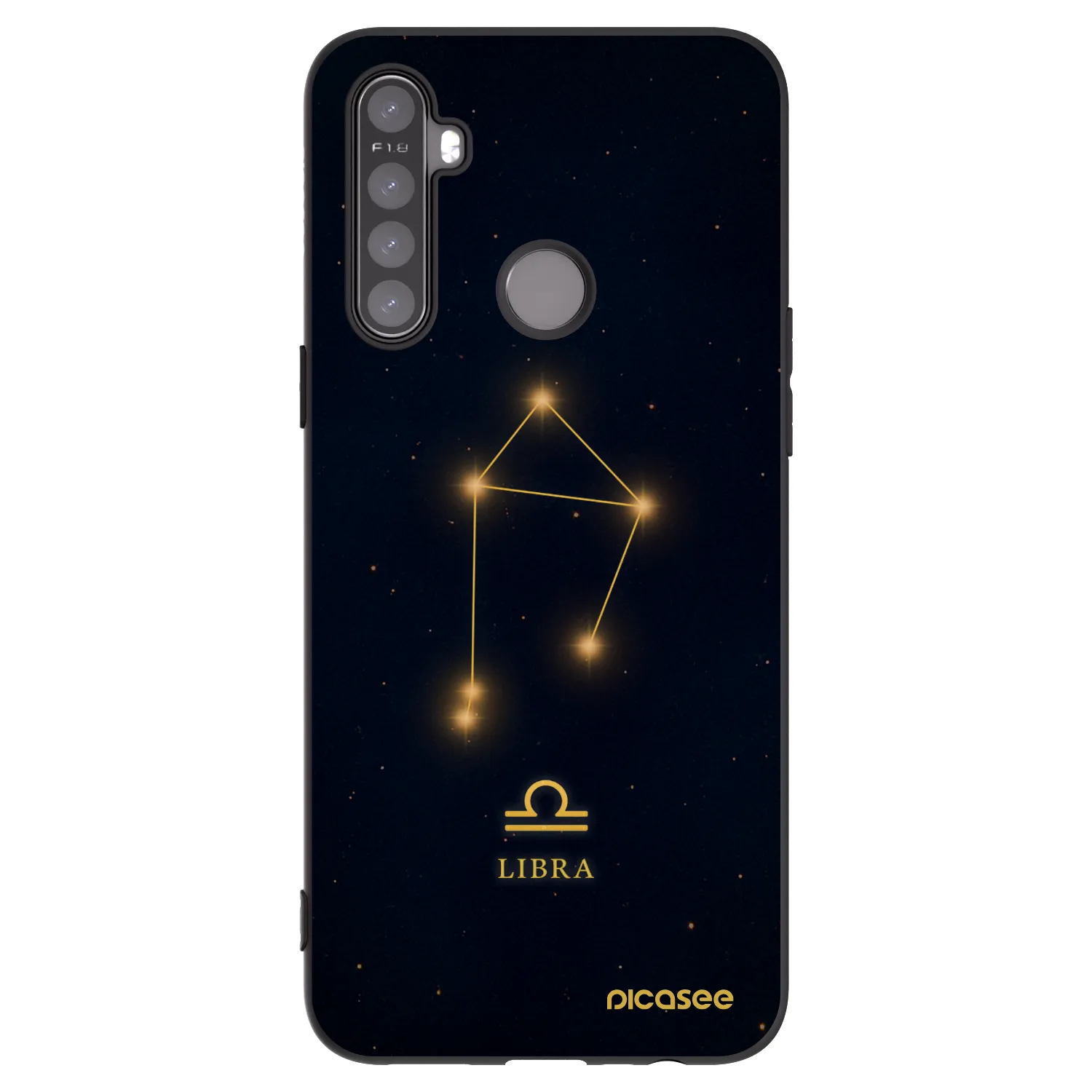Picasee silikonowe czarne etui na Realme 5 - LIBRA
