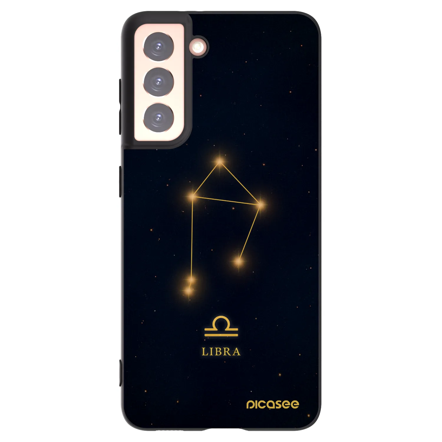 Picasee silikonowe czarne etui na Samsung Galaxy S21 5G G991B - LIBRA