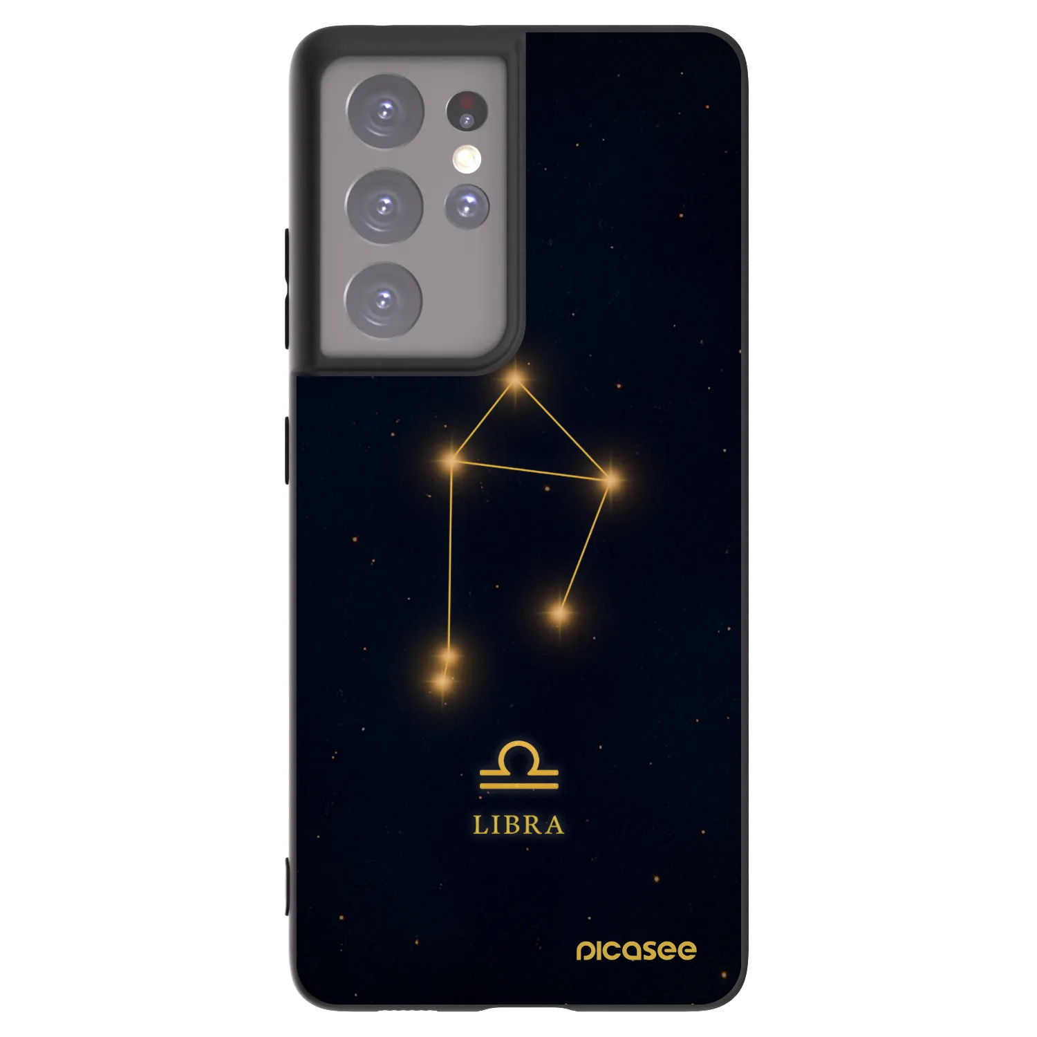 Picasee silikonowe czarne etui na Samsung Galaxy S21 Ultra 5G G998B - LIBRA