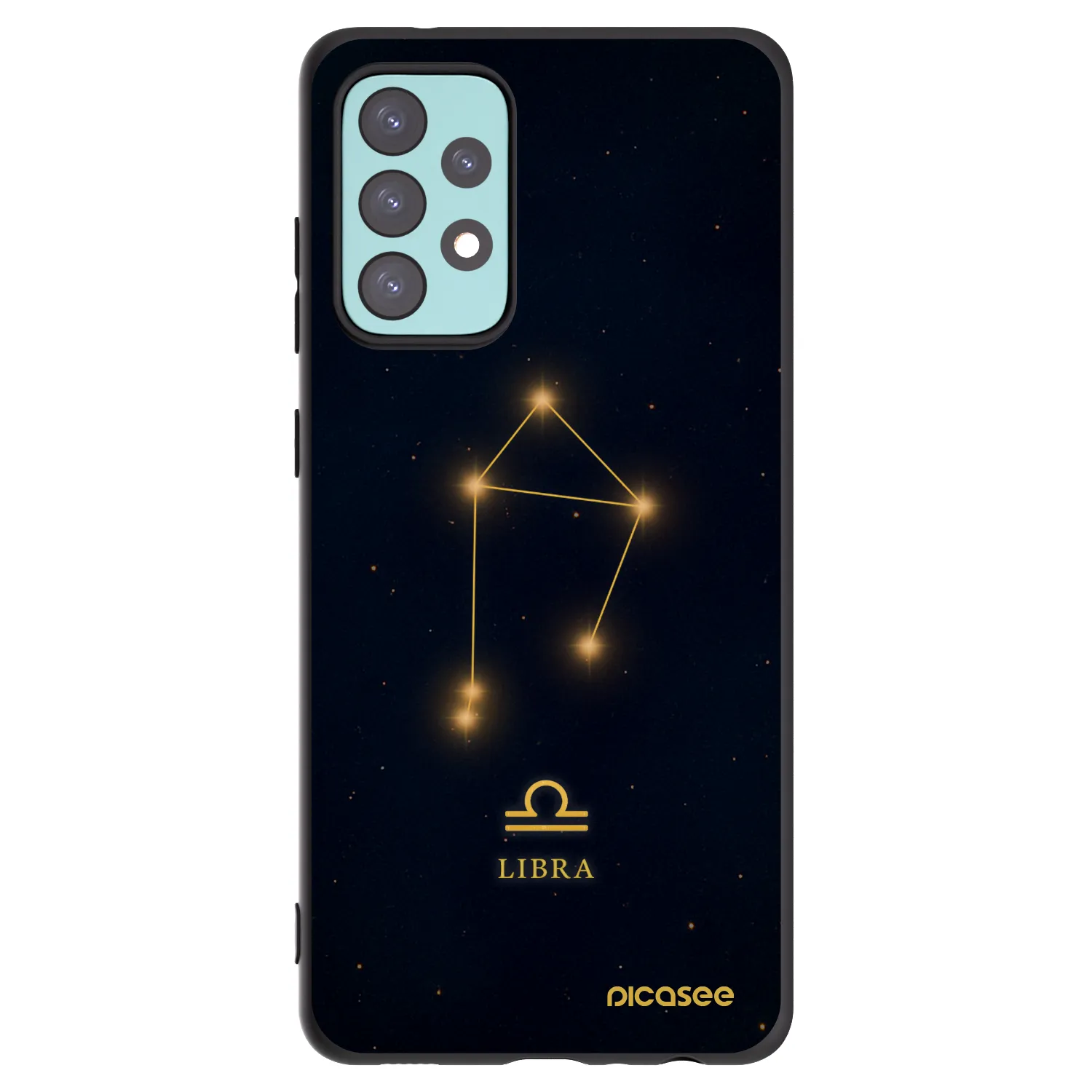 Picasee silikonowe czarne etui na Samsung Galaxy A72 A725F - LIBRA