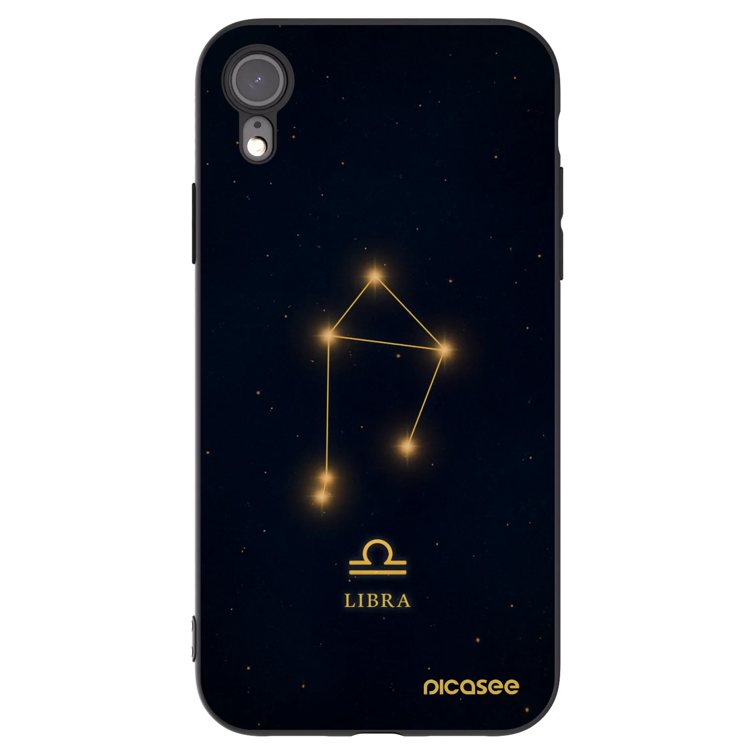 Picasee silikonowe czarne etui na Apple iPhone XR - LIBRA