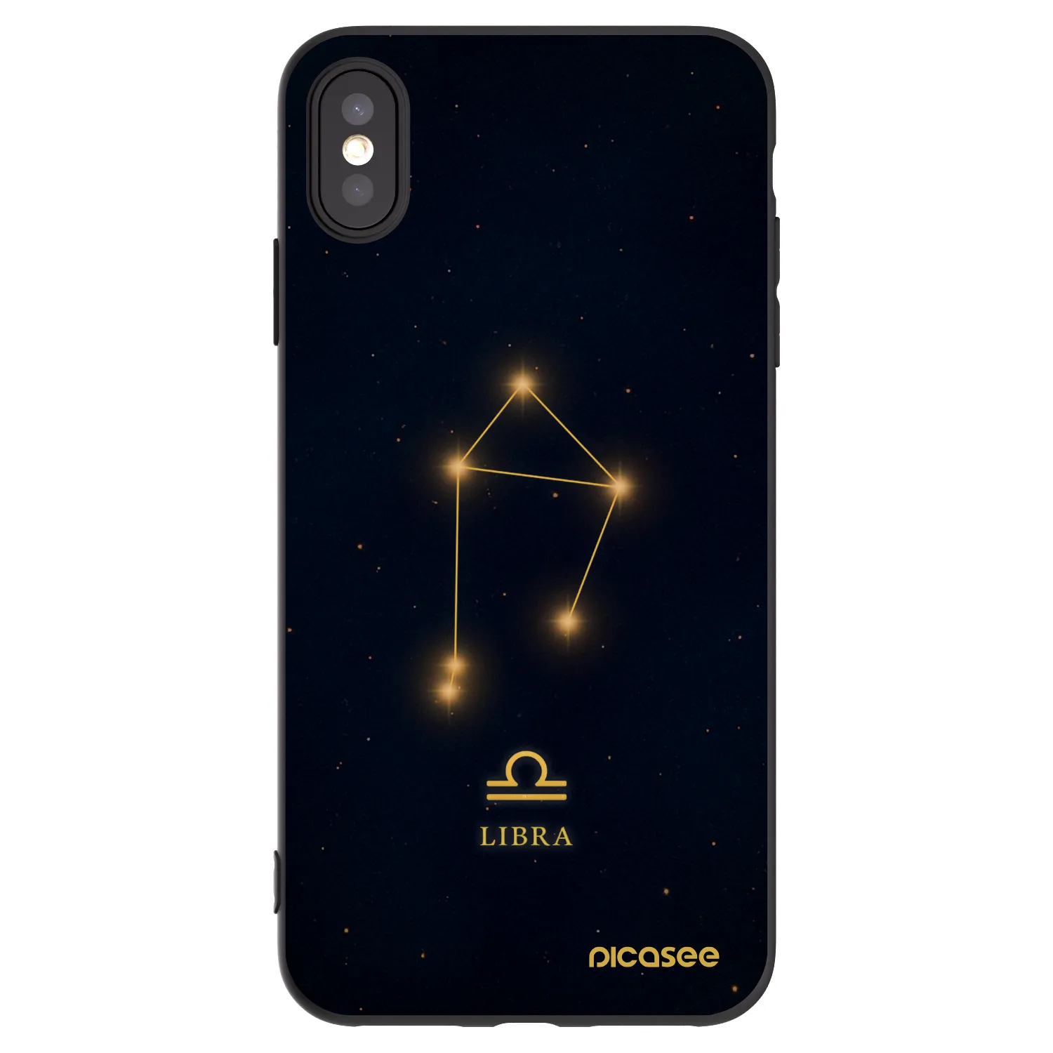 Picasee silikonowe czarne etui na Apple iPhone XS Max - LIBRA