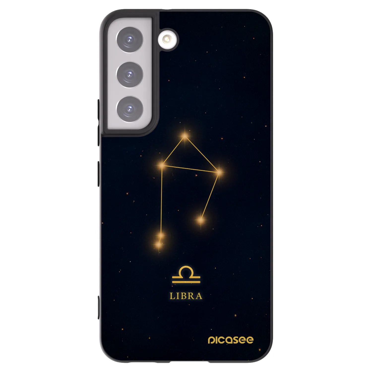 Picasee silikonowe czarne etui na Samsung Galaxy S22 5G - LIBRA