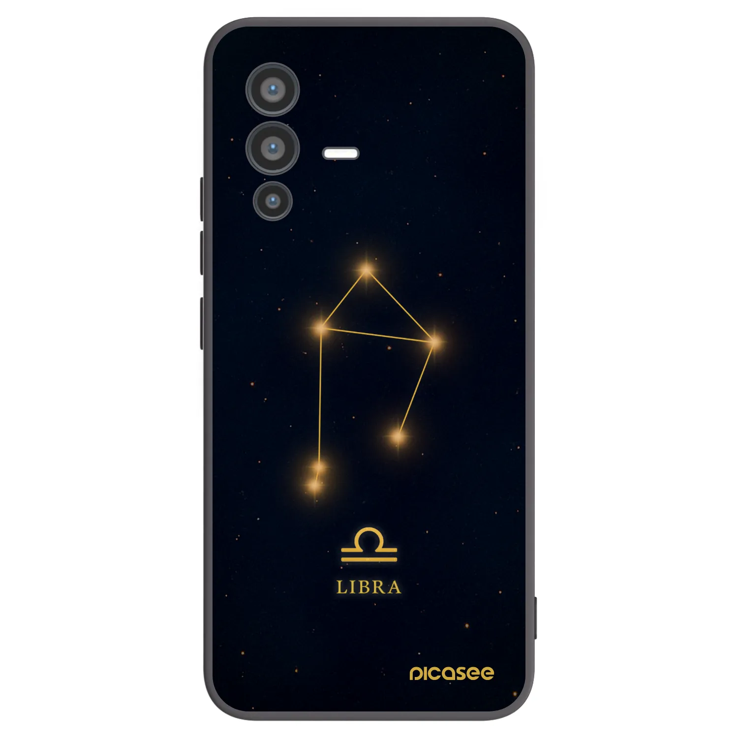 Picasee silikonowe czarne etui na Vivo V23 5G - LIBRA