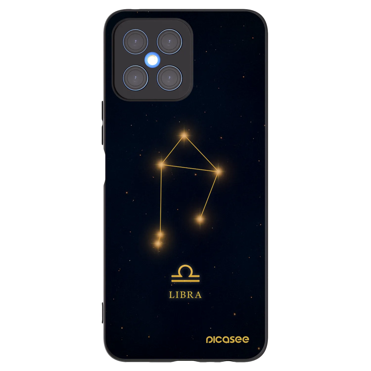 Picasee silikonowe czarne etui na Honor X8 4G - LIBRA