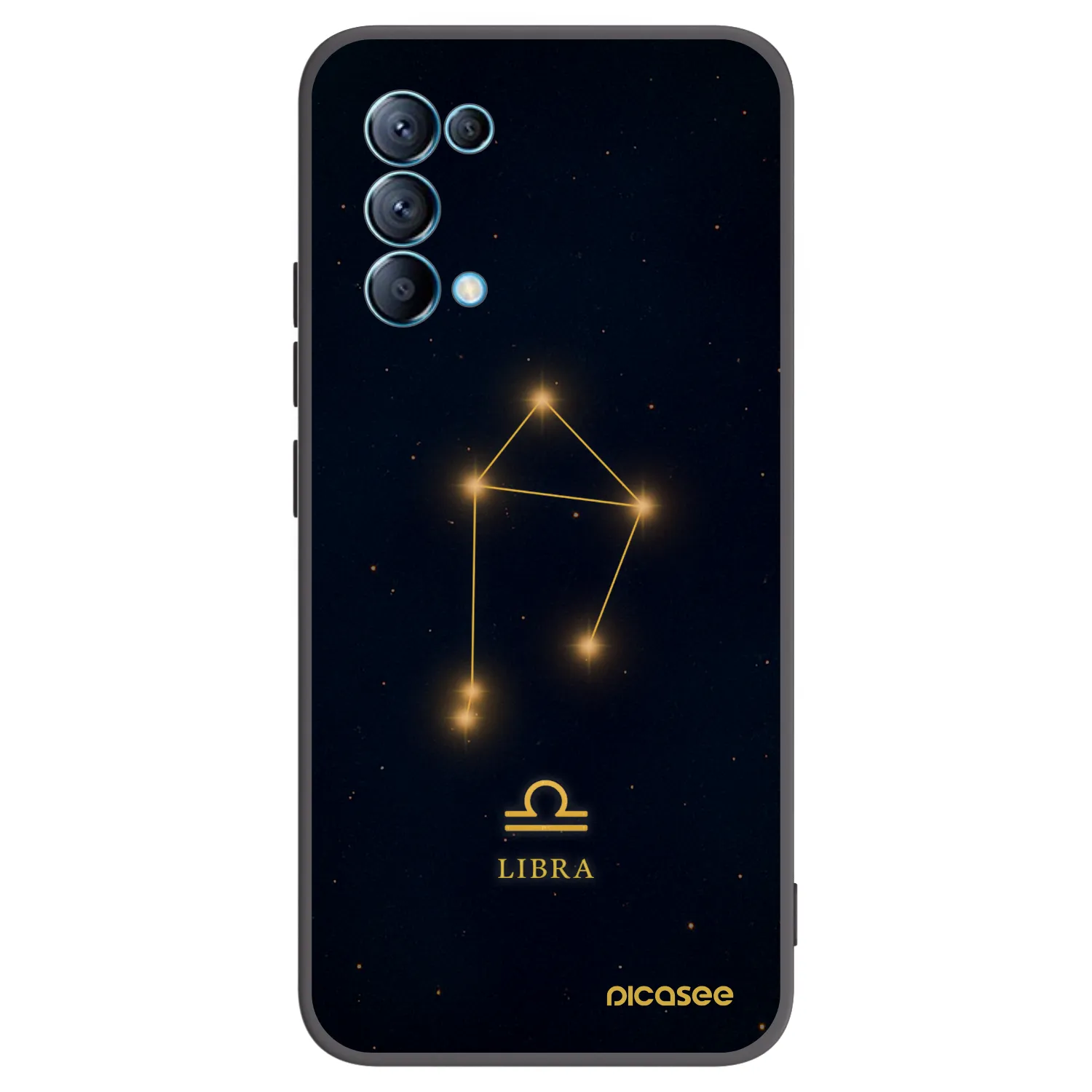 Picasee silikonowe czarne etui na OPPO Reno 5 5G - LIBRA