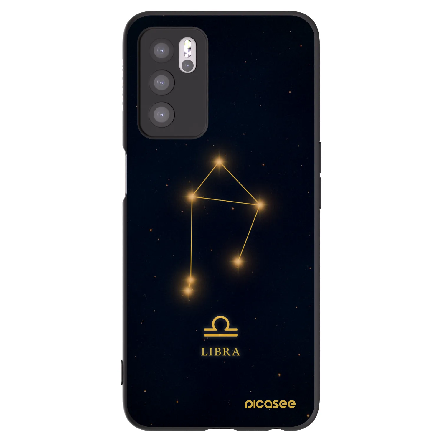 Picasee silikonowe czarne etui na OPPO A16s - LIBRA