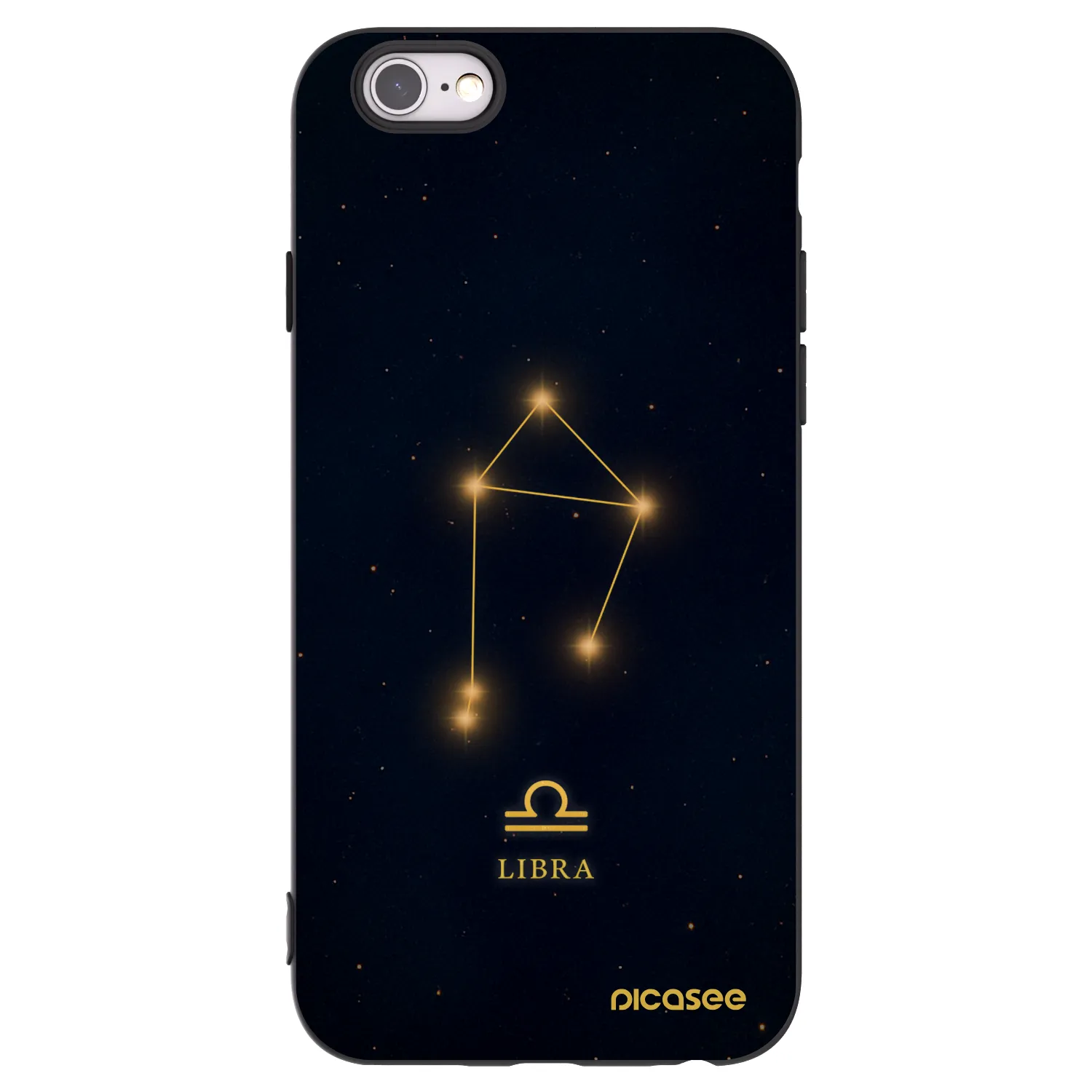 Picasee silikonowe czarne etui na Apple iPhone 6/6S - LIBRA