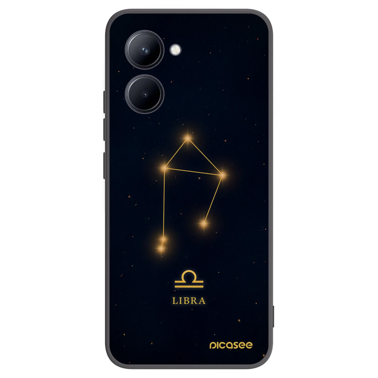Picasee silikonowe czarne etui na Realme C33 (2023) - LIBRA