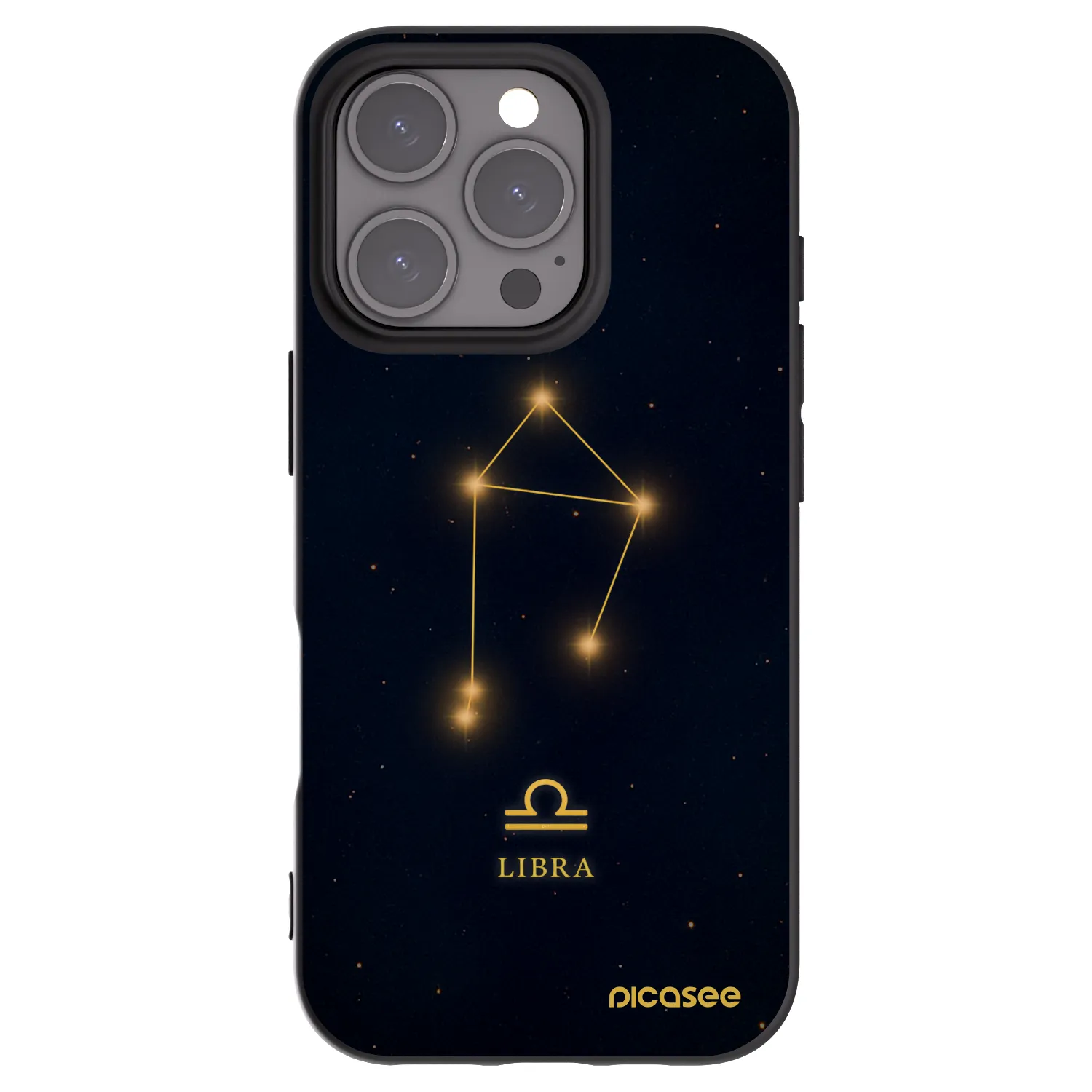 Picasee silikonowe czarne etui na Apple iPhone 16 Pro - LIBRA