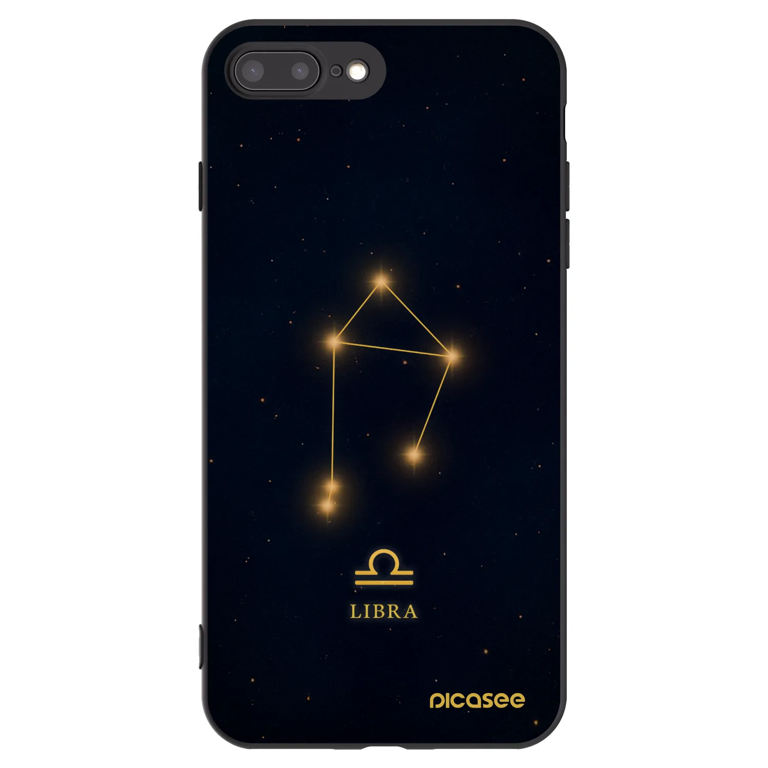 Picasee silikonowe czarne etui na Apple iPhone 8 Plus - LIBRA