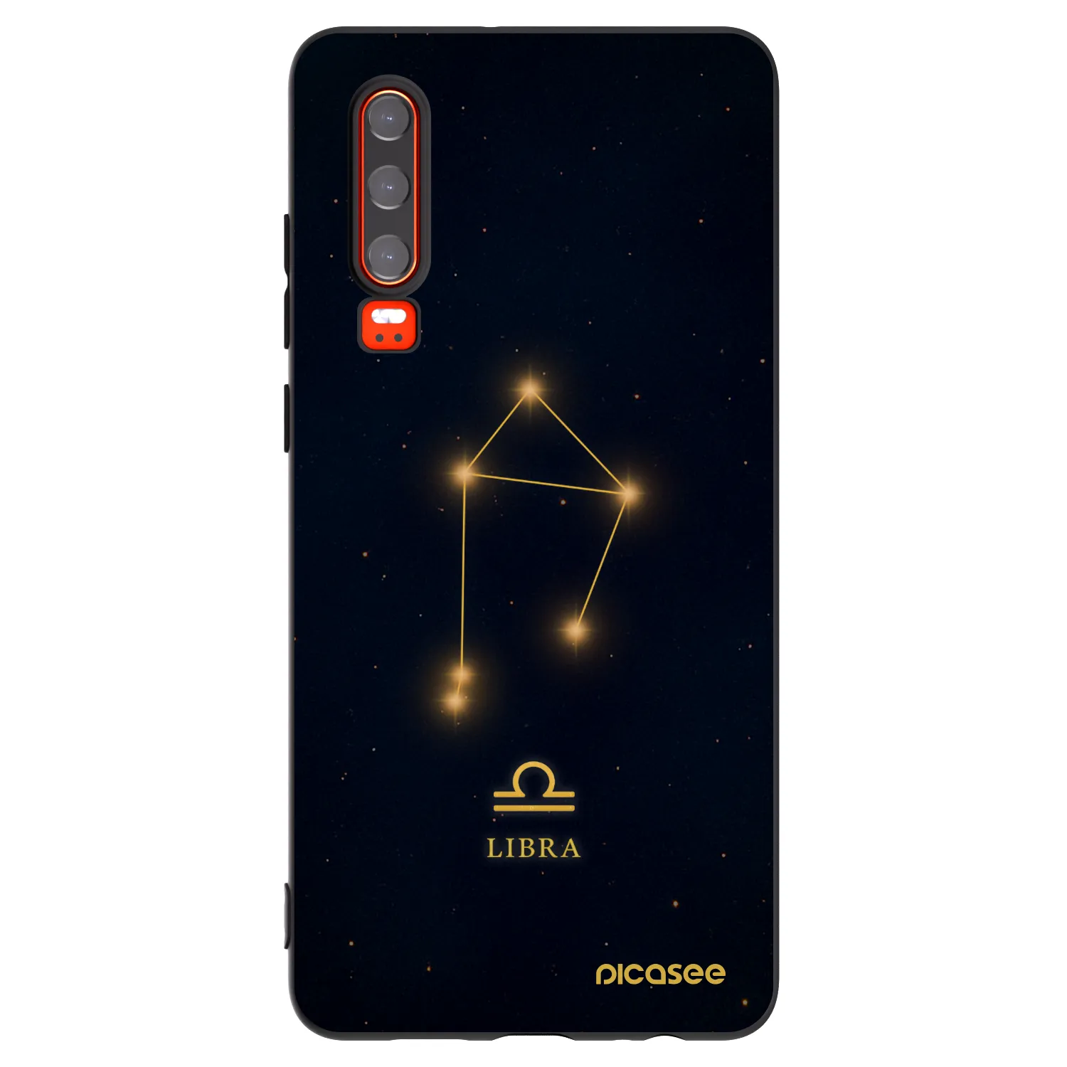 Picasee silikonowe czarne etui na Huawei P30 - LIBRA
