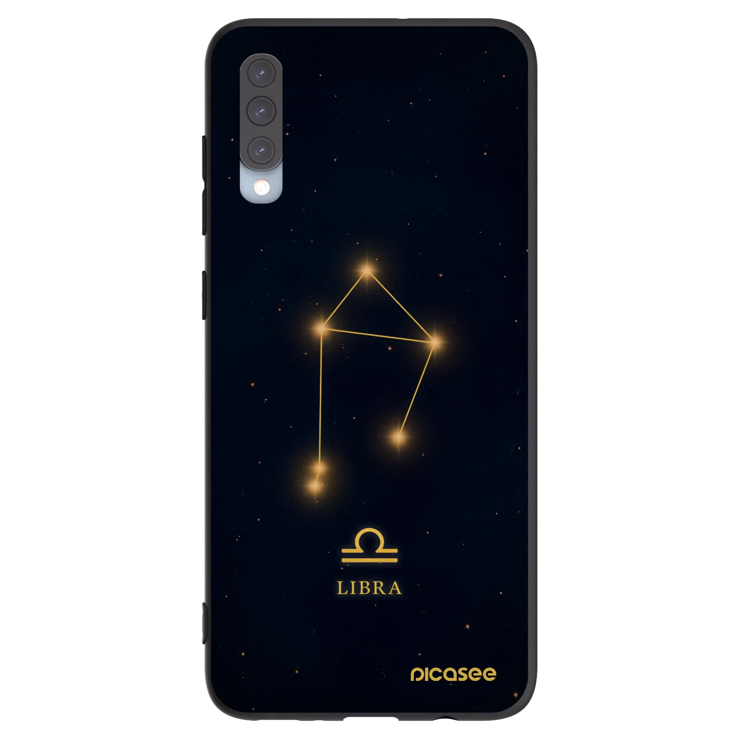 Picasee silikonowe czarne etui na Samsung Galaxy A70 A705F - LIBRA