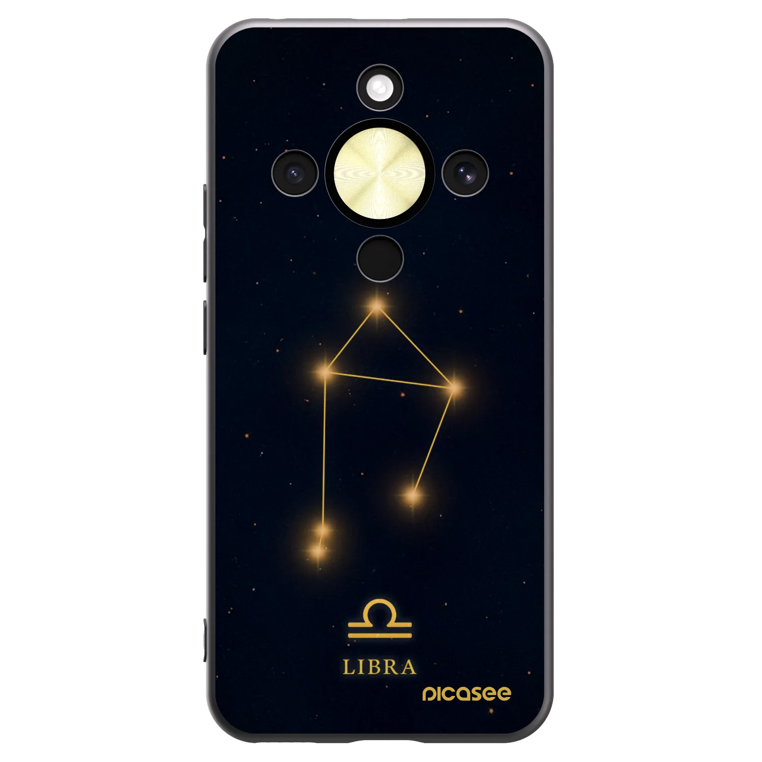 Picasee silikonowe czarne etui na Honor Magic8 Lite 5G - LIBRA