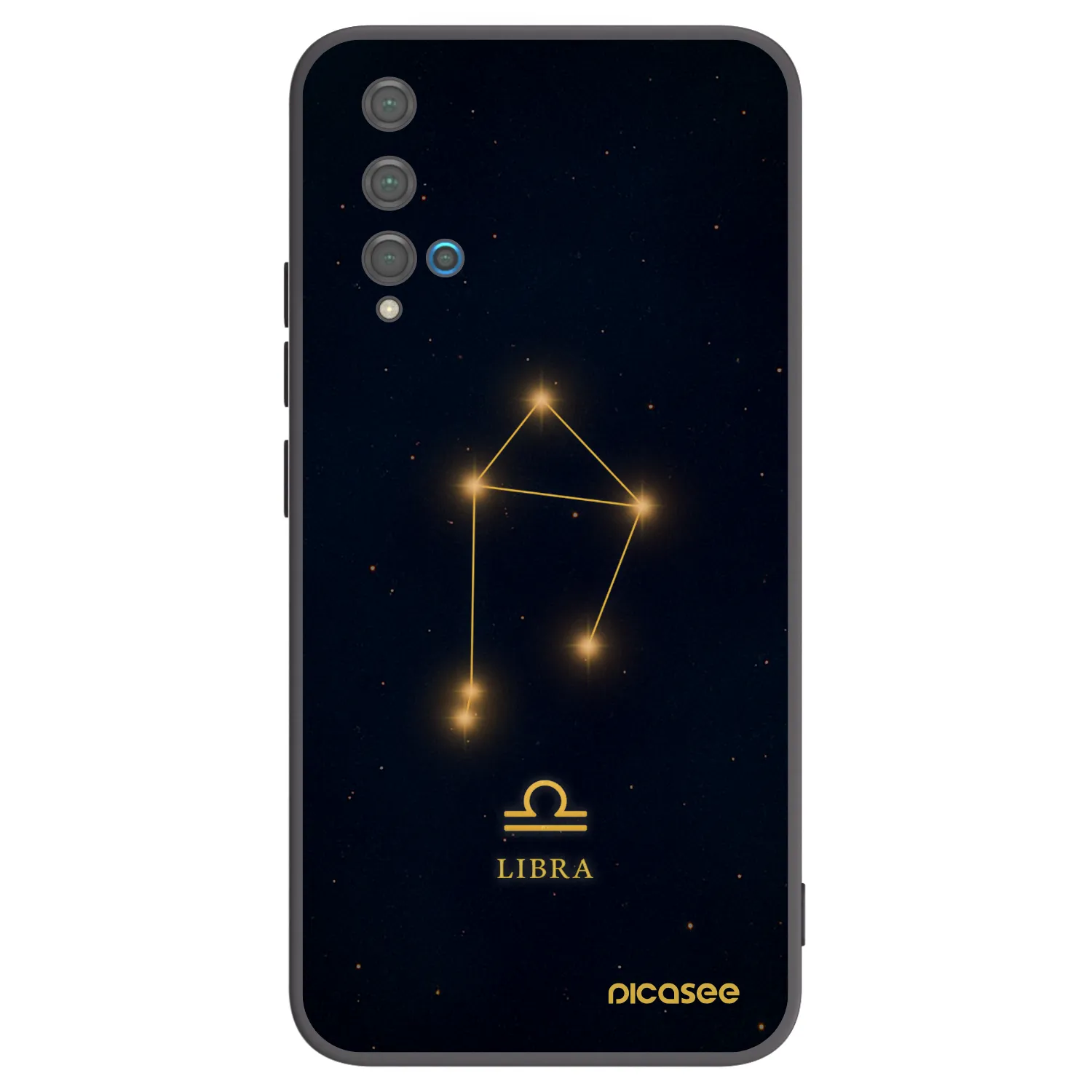 Picasee silikonowe czarne etui na Huawei Nova 5T - LIBRA
