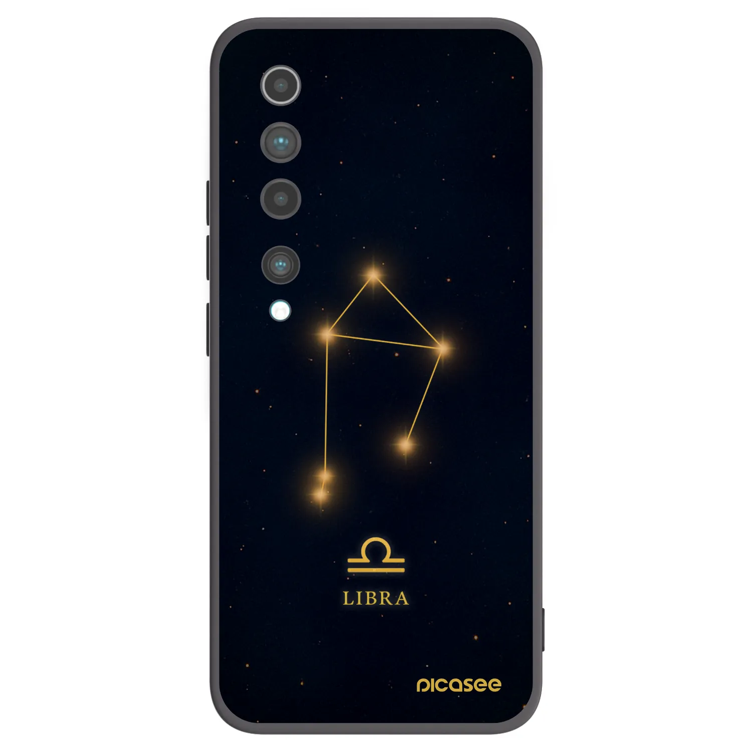 Picasee silikonowe czarne etui na Xiaomi Mi 10 - LIBRA