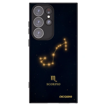 Picasee silikonowe czarne etui na Samsung Galaxy S23 Ultra 5G - SCORPIO