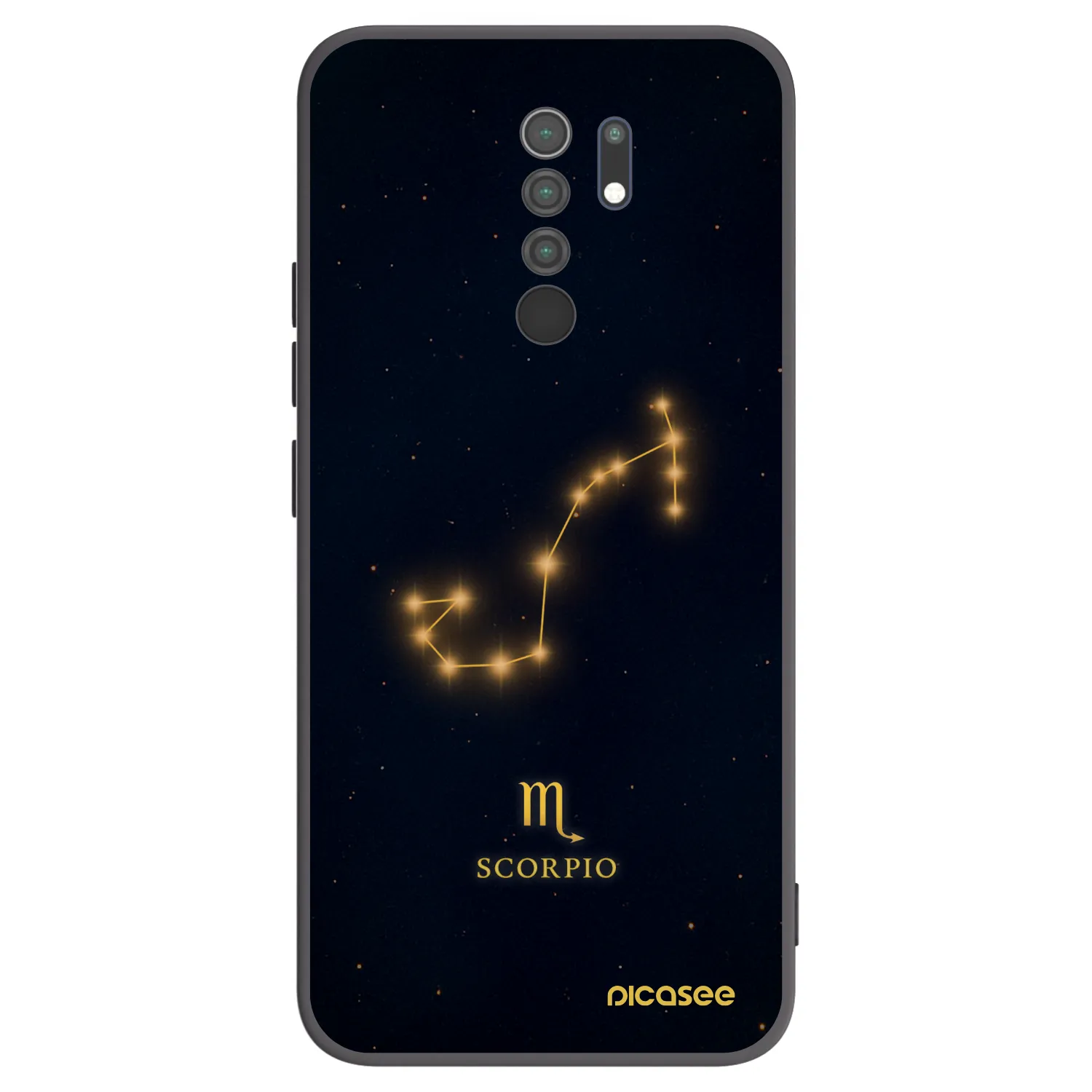 Picasee silikonowe czarne etui na Xiaomi Redmi 9 - SCORPIO