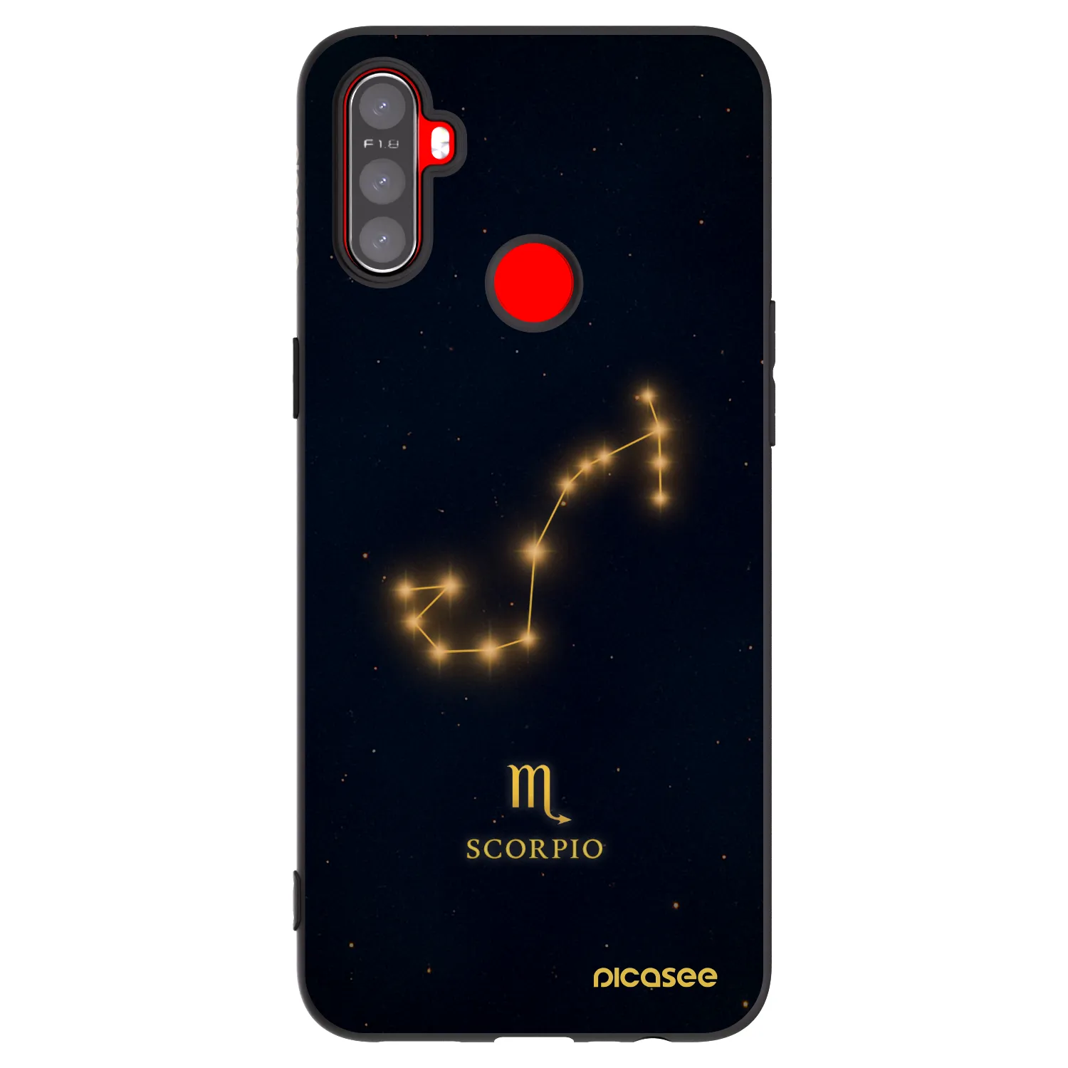 Picasee silikonowe czarne etui na Realme C3 - SCORPIO