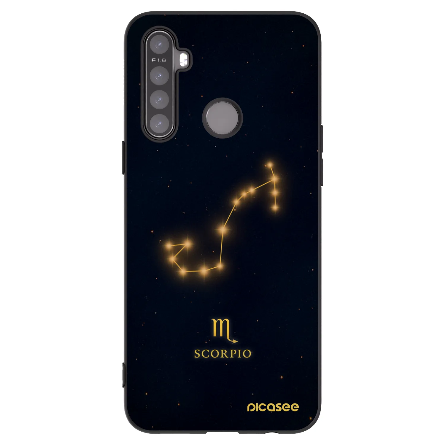 Picasee silikonowe czarne etui na Realme 5 - SCORPIO