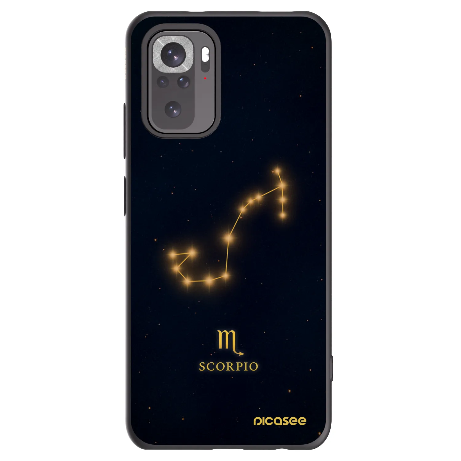 Picasee silikonowe czarne etui na Xiaomi Redmi Note 10 - SCORPIO
