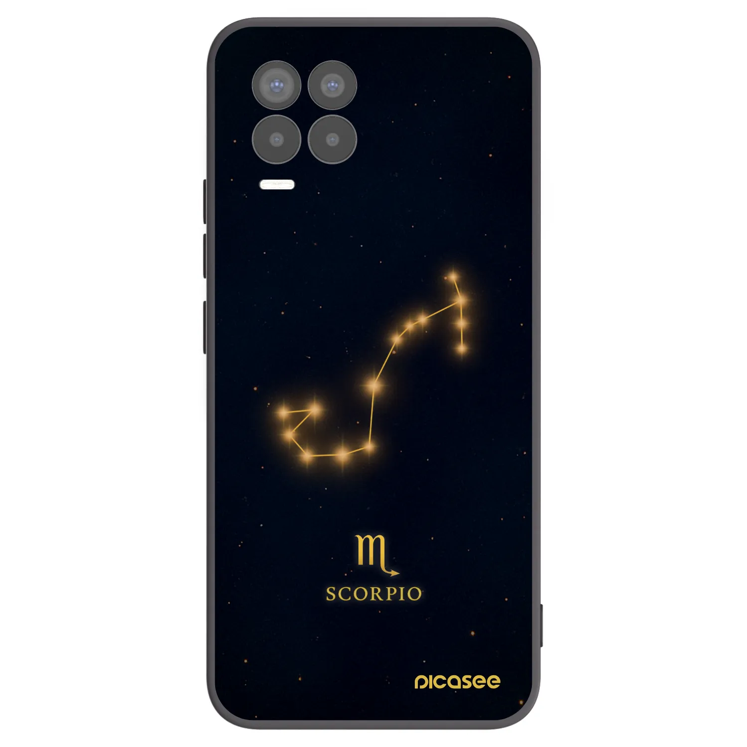 Picasee silikonowe czarne etui na Realme 8 4G - SCORPIO