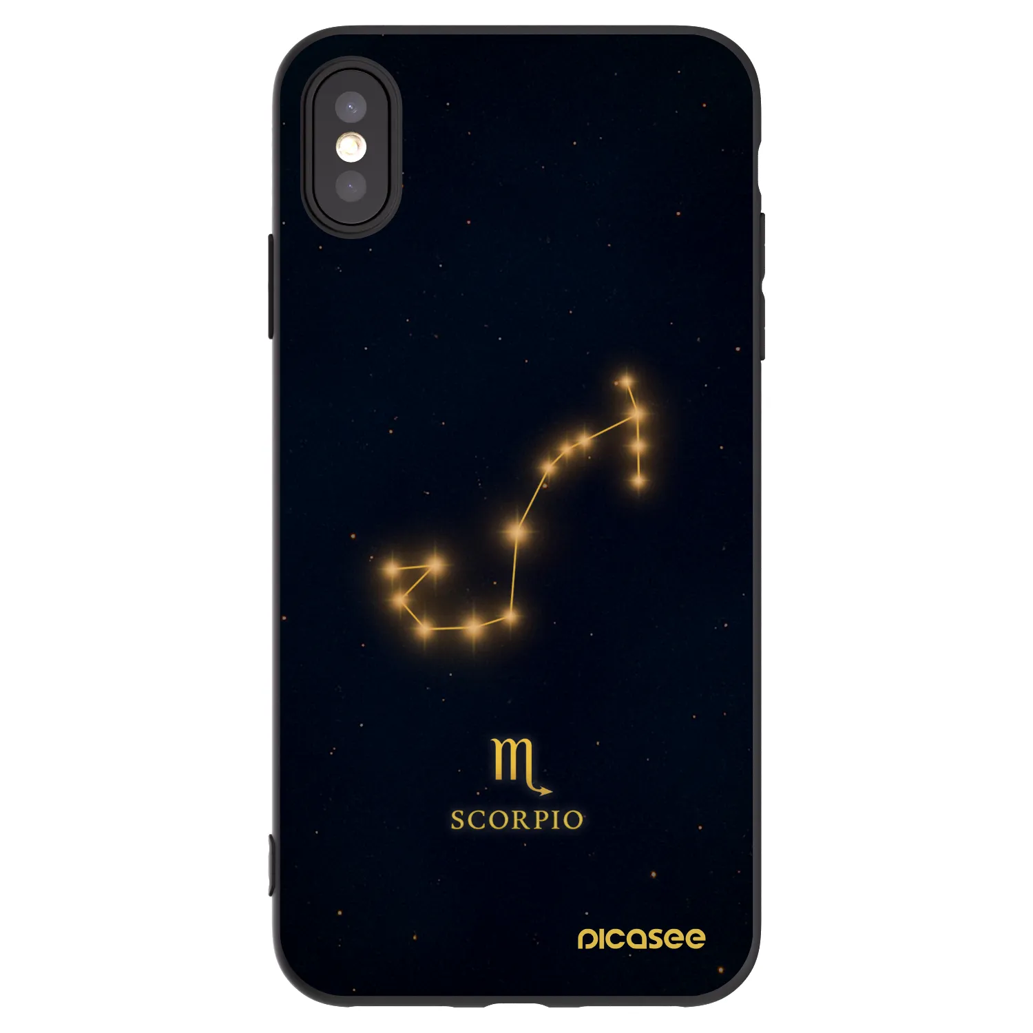 Picasee silikonowe czarne etui na Apple iPhone XS Max - SCORPIO