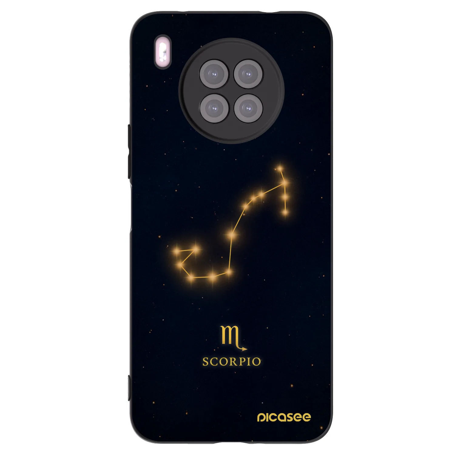 Picasee silikonowe czarne etui na Huawei Nova 8i - SCORPIO