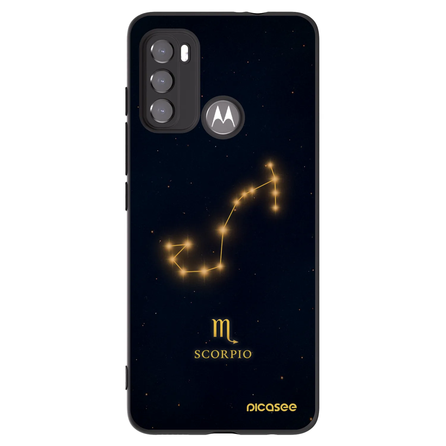 Picasee silikonowe czarne etui na Motorola Moto G60 - SCORPIO