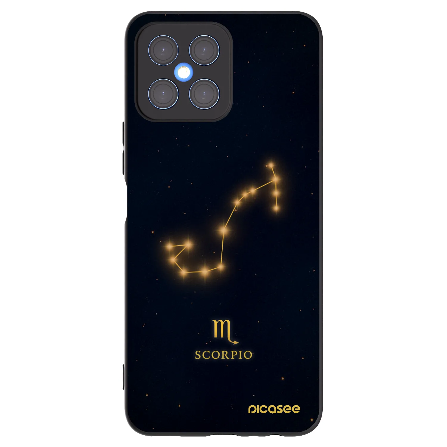 Picasee silikonowe czarne etui na Honor X8 4G - SCORPIO