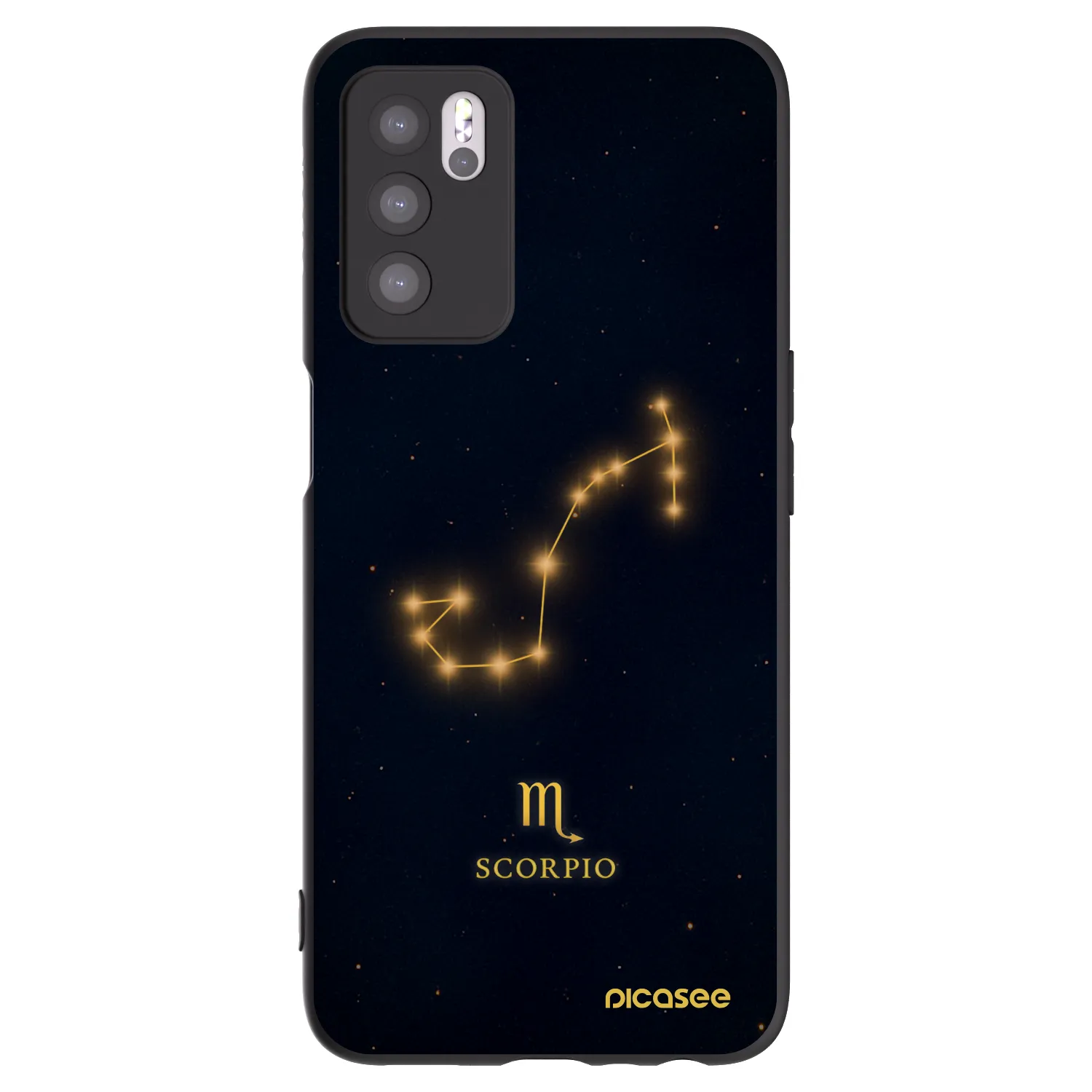 Picasee silikonowe czarne etui na OPPO A16s - SCORPIO