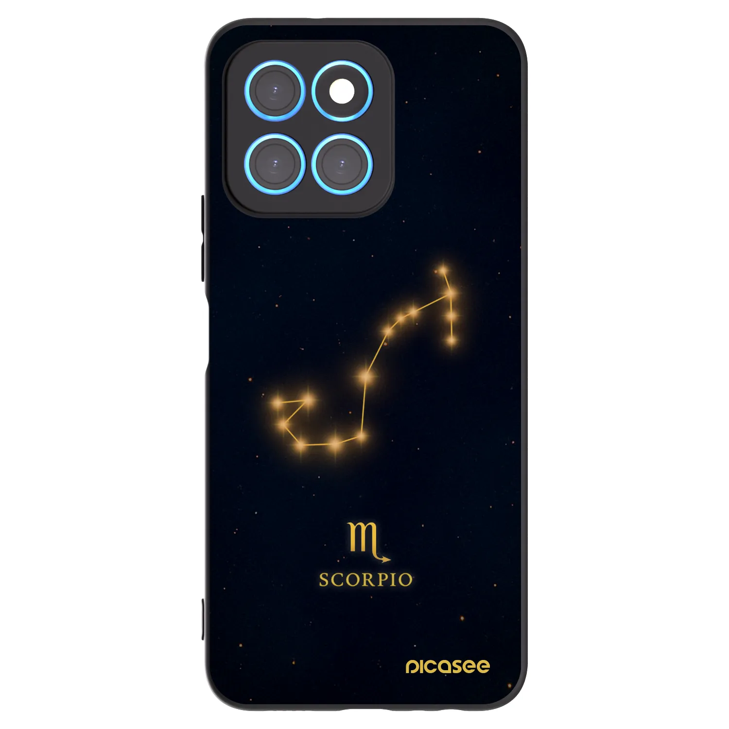 Picasee silikonowe czarne etui na Honor X8 5G - SCORPIO