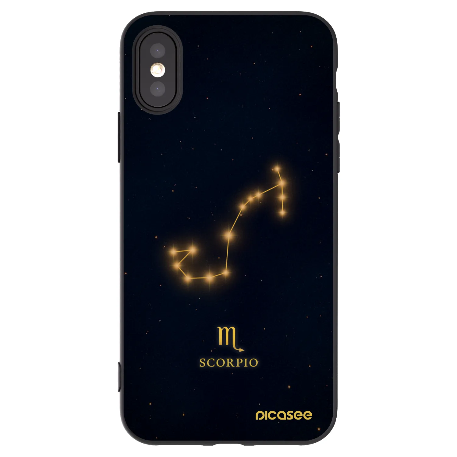 Picasee silikonowe czarne etui na Apple iPhone X/XS - SCORPIO