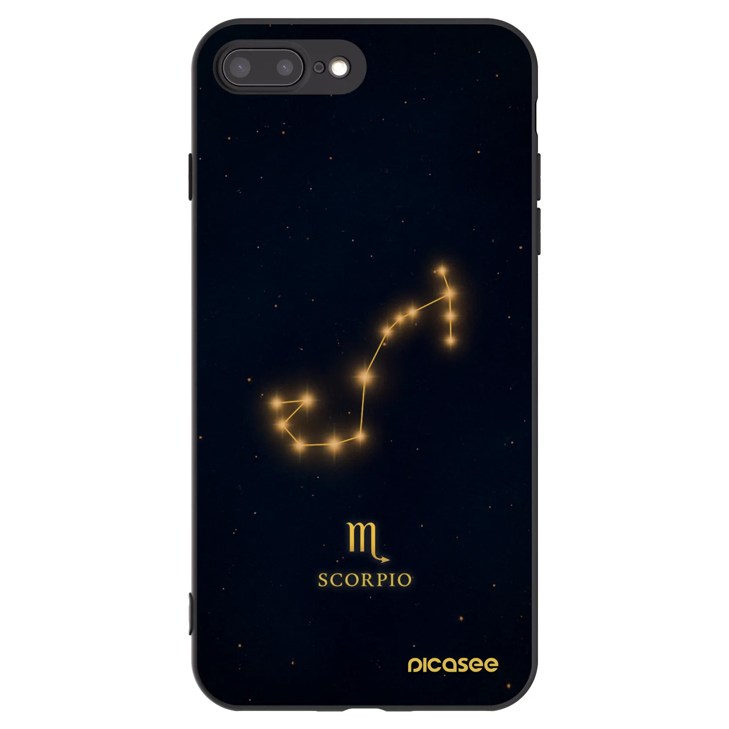 Picasee silikonowe czarne etui na Apple iPhone 8 Plus - SCORPIO